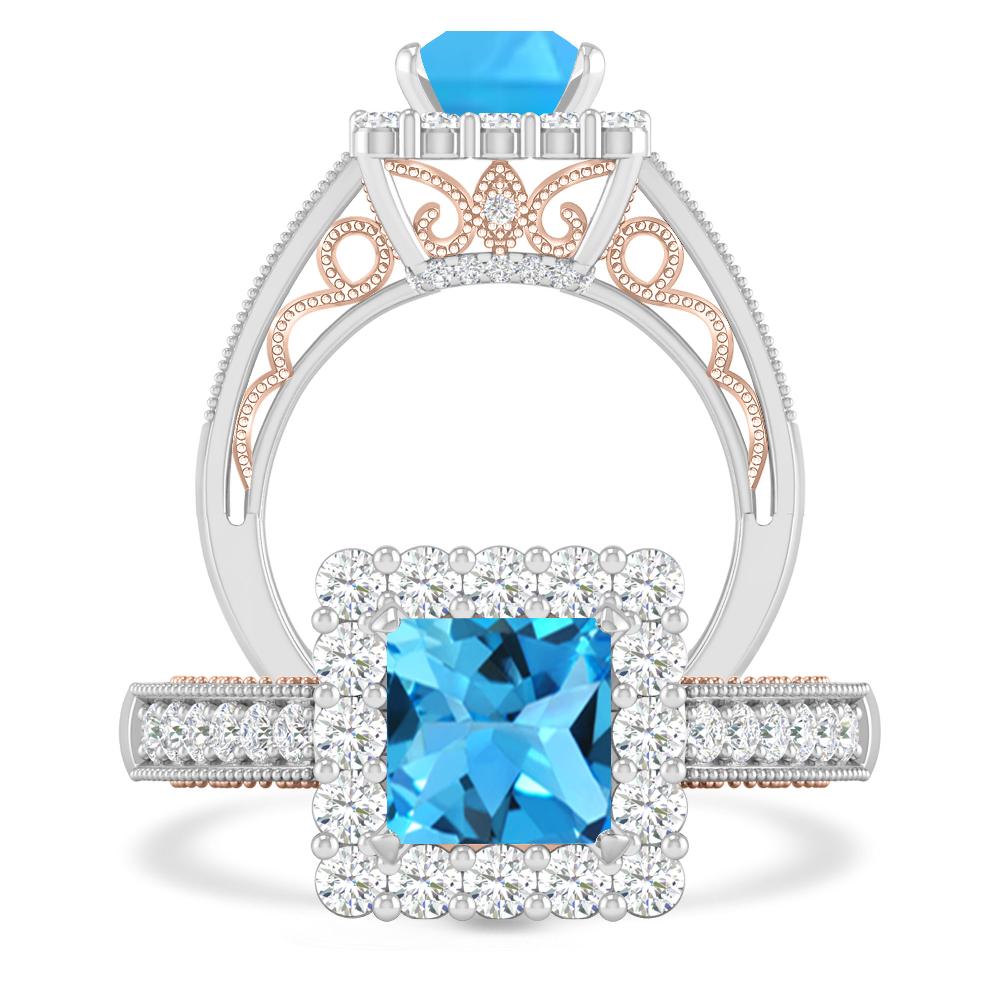 White Gold - Blue Topaz