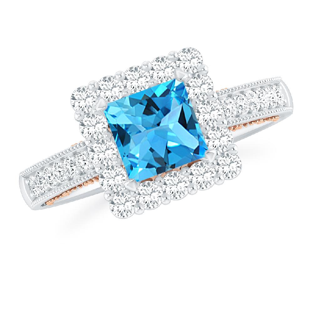 White Gold - Blue Topaz