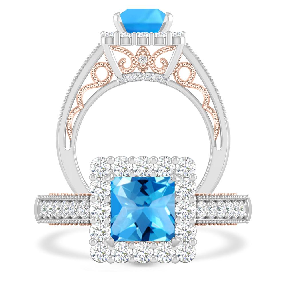 White Gold - Blue Topaz