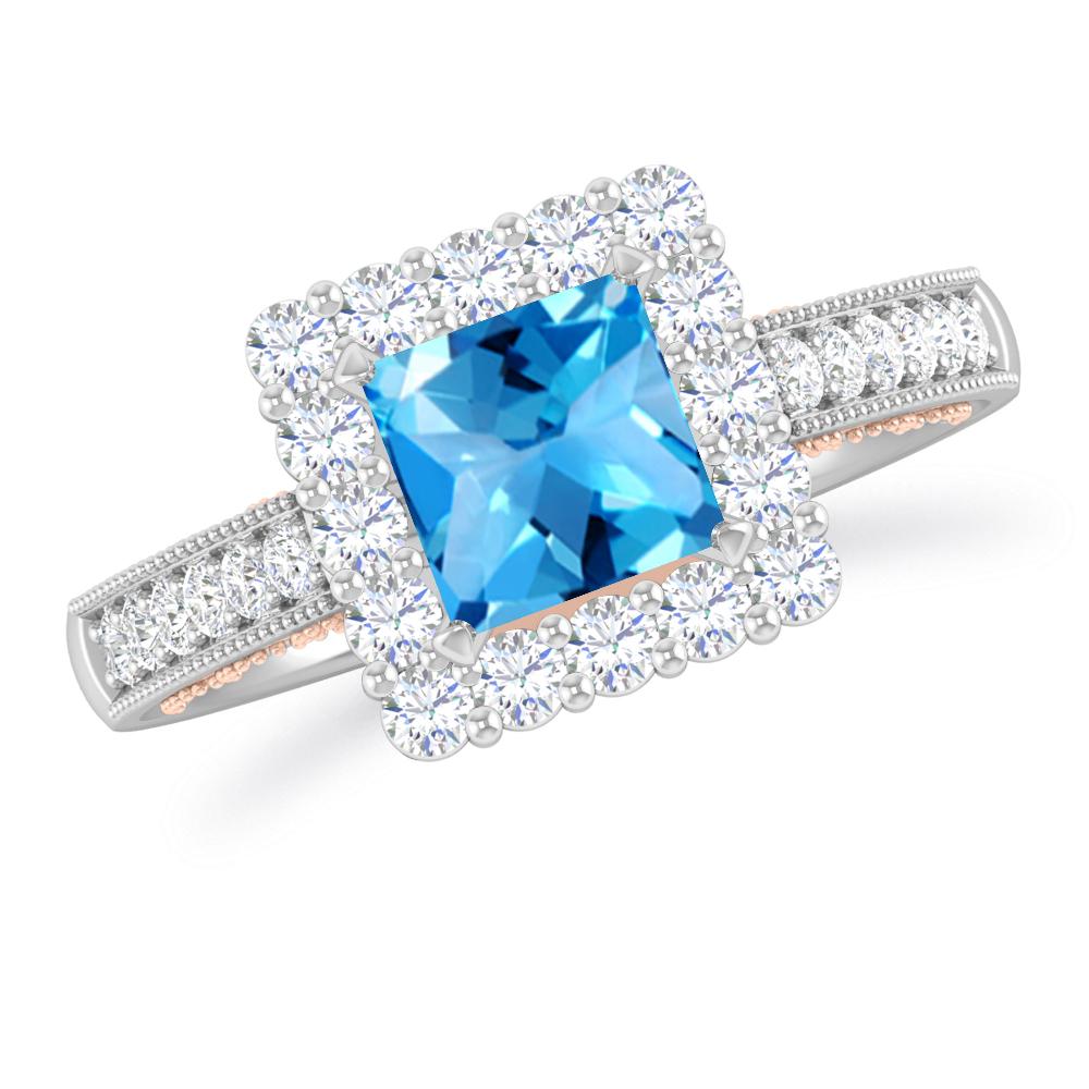 White Gold - Blue Topaz