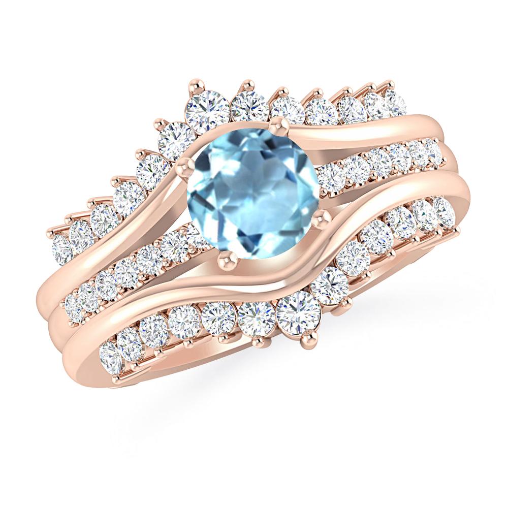 Rose Gold - Aquamarine