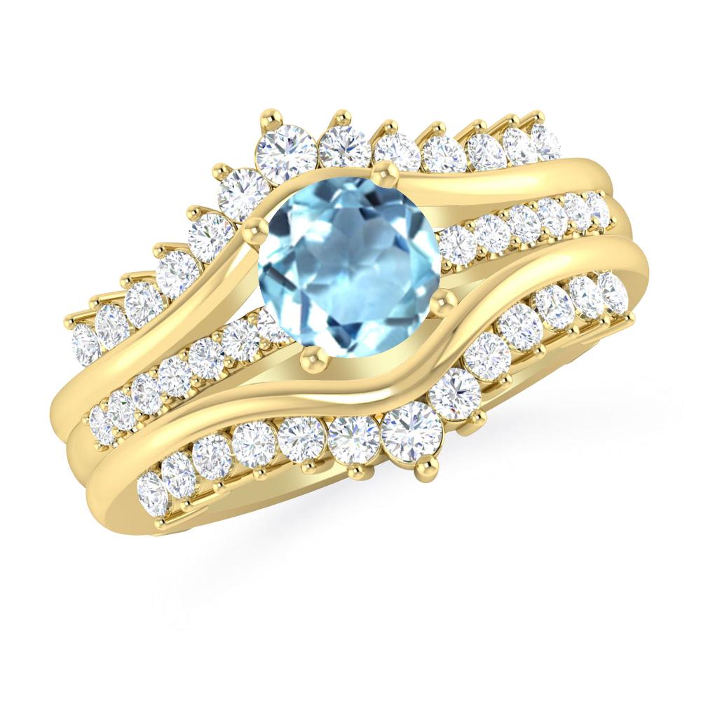 Yellow Gold - Aquamarine