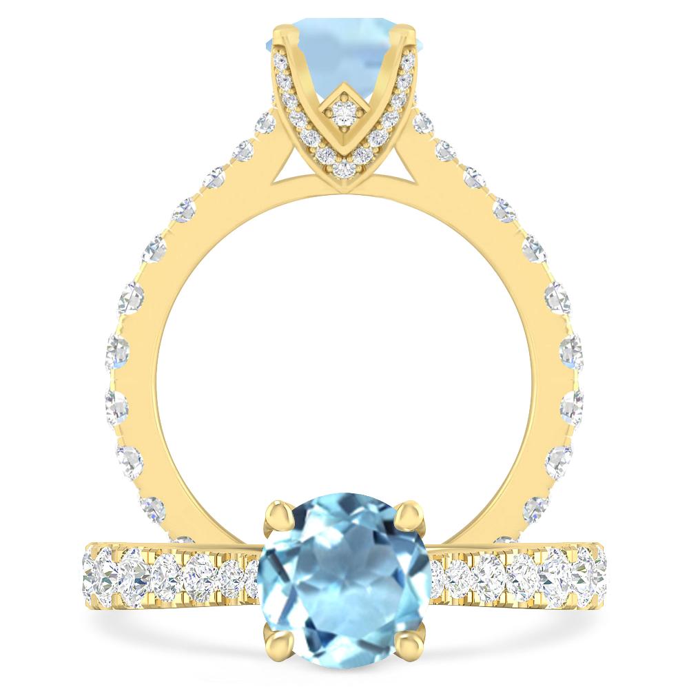 Yellow Gold - Aquamarine