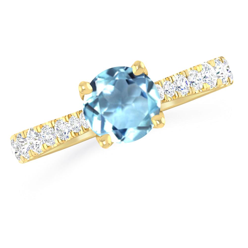 Yellow Gold - Aquamarine