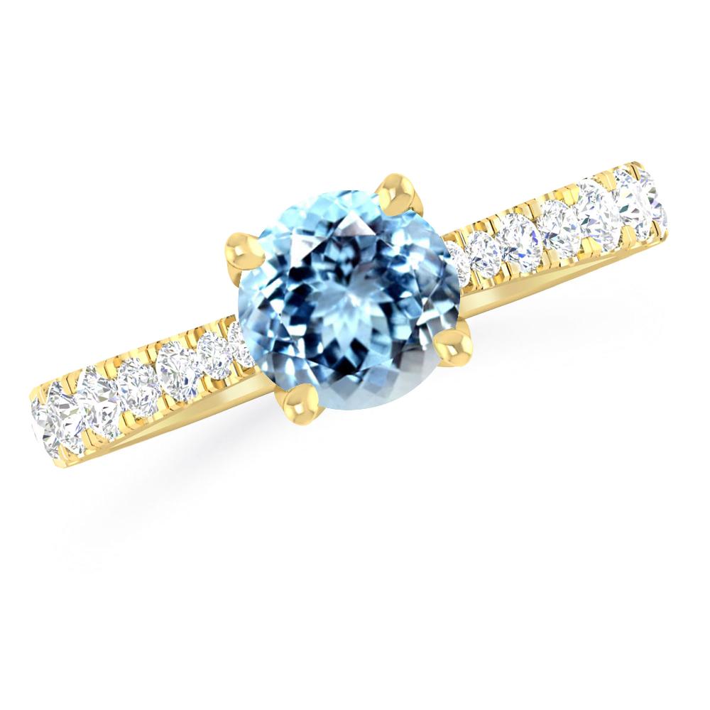 Yellow Gold - Aquamarine