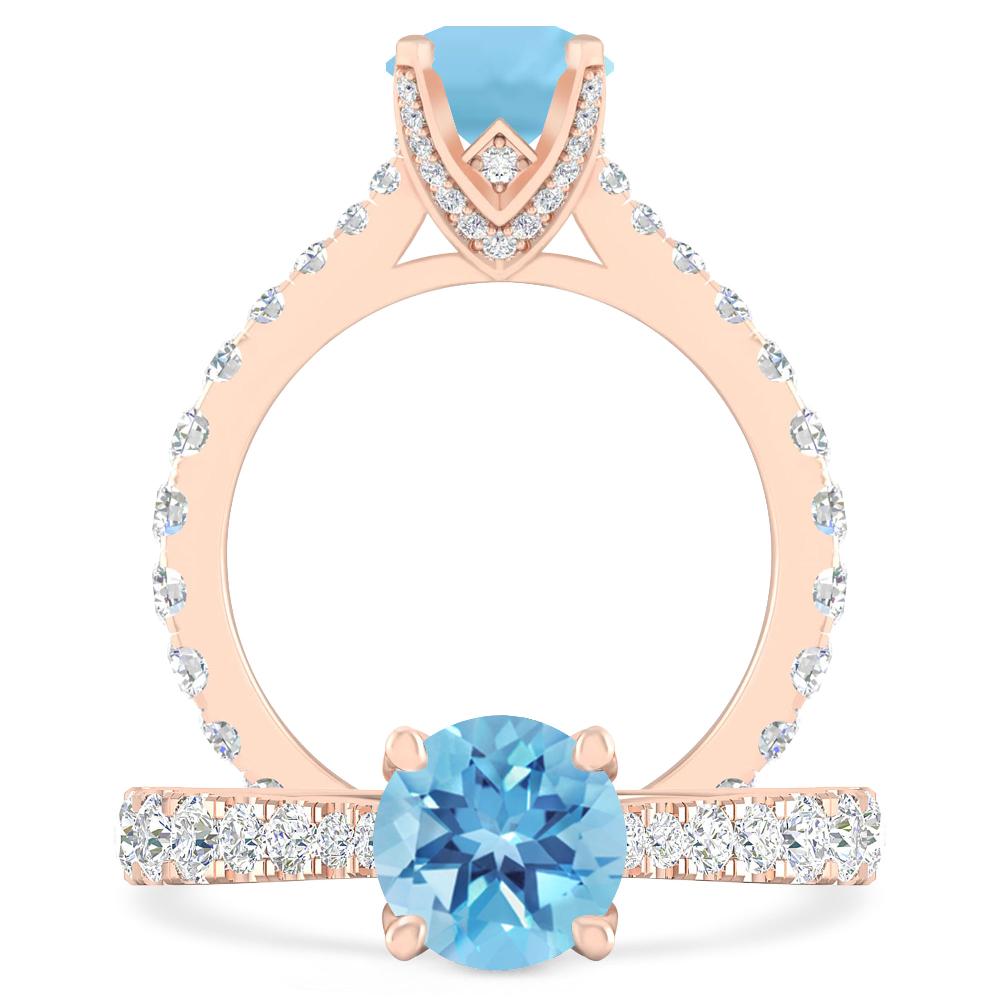 Rose Gold - Blue Topaz