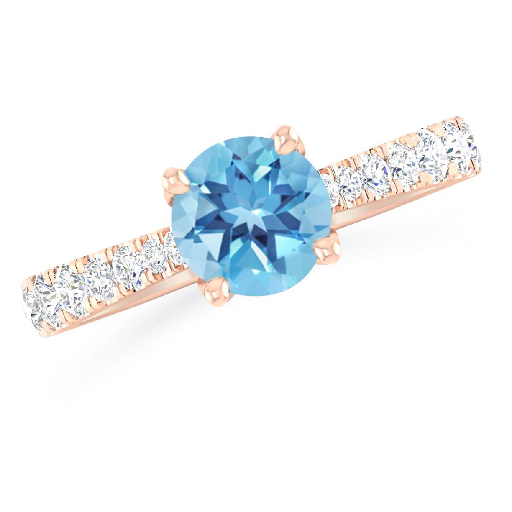 Rose Gold - Blue Topaz