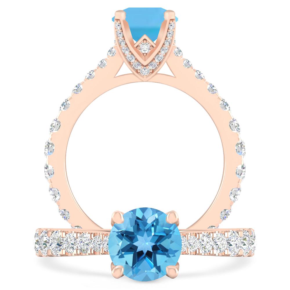 Rose Gold - Blue Topaz