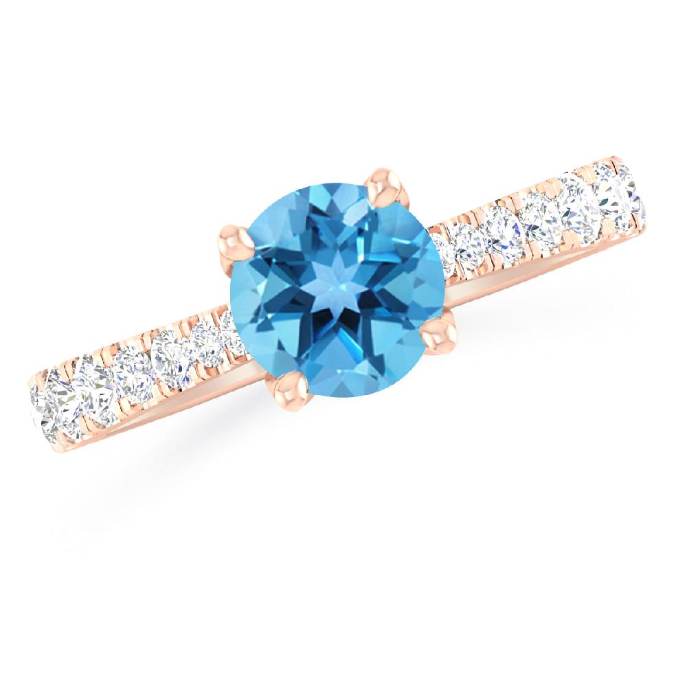 Rose Gold - Blue Topaz