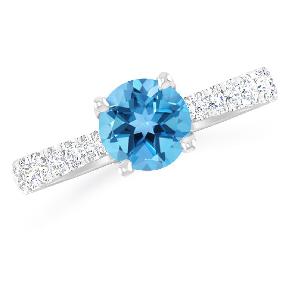 White Gold - Blue Topaz