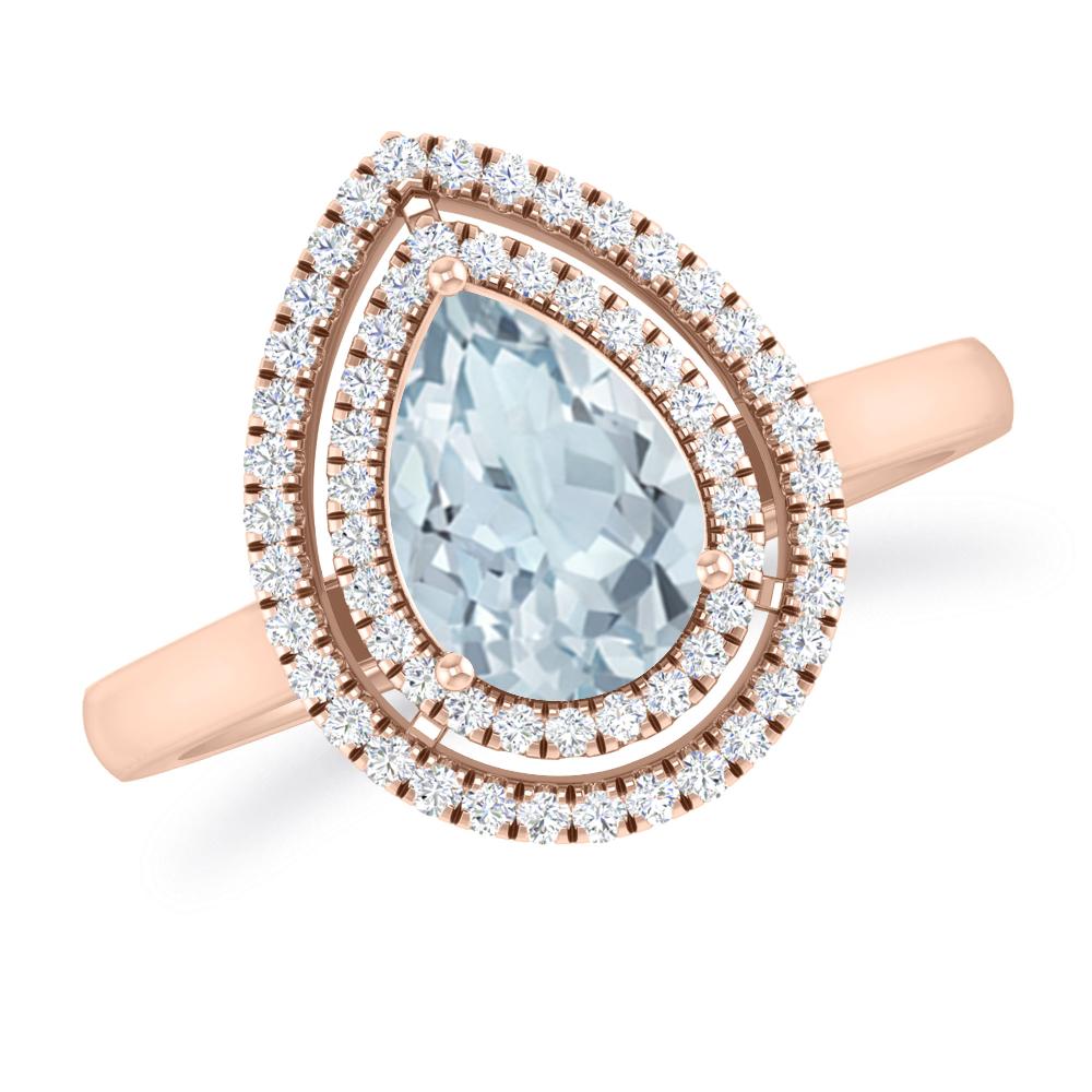 Rose Gold - Aquamarine