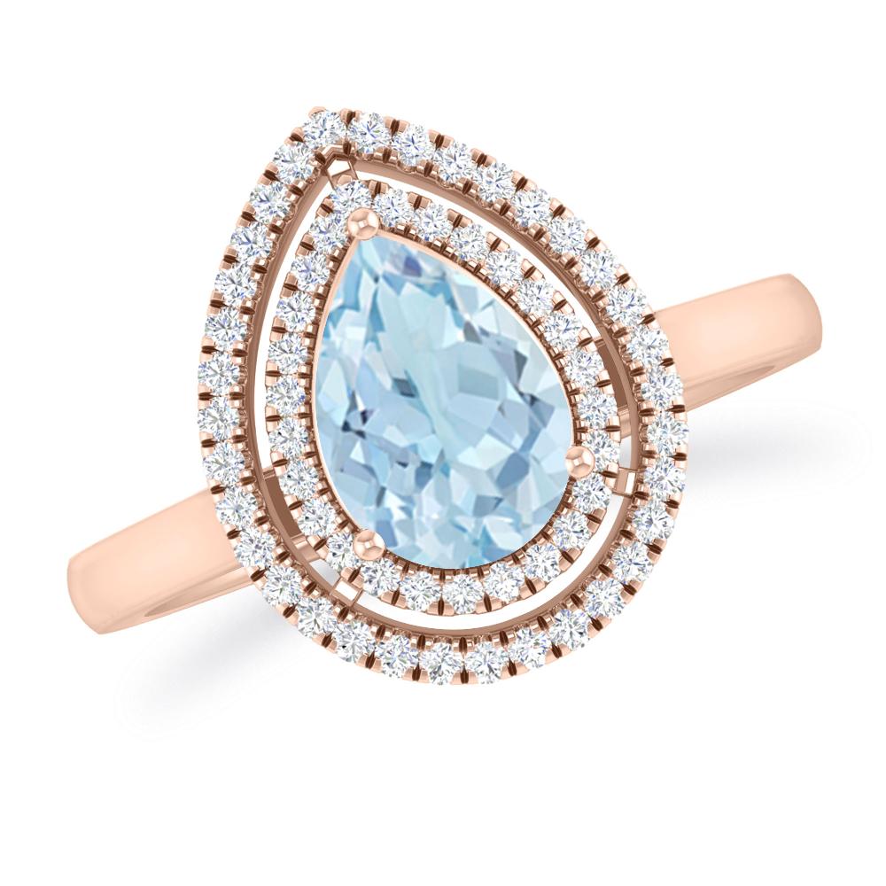 Rose Gold - Aquamarine