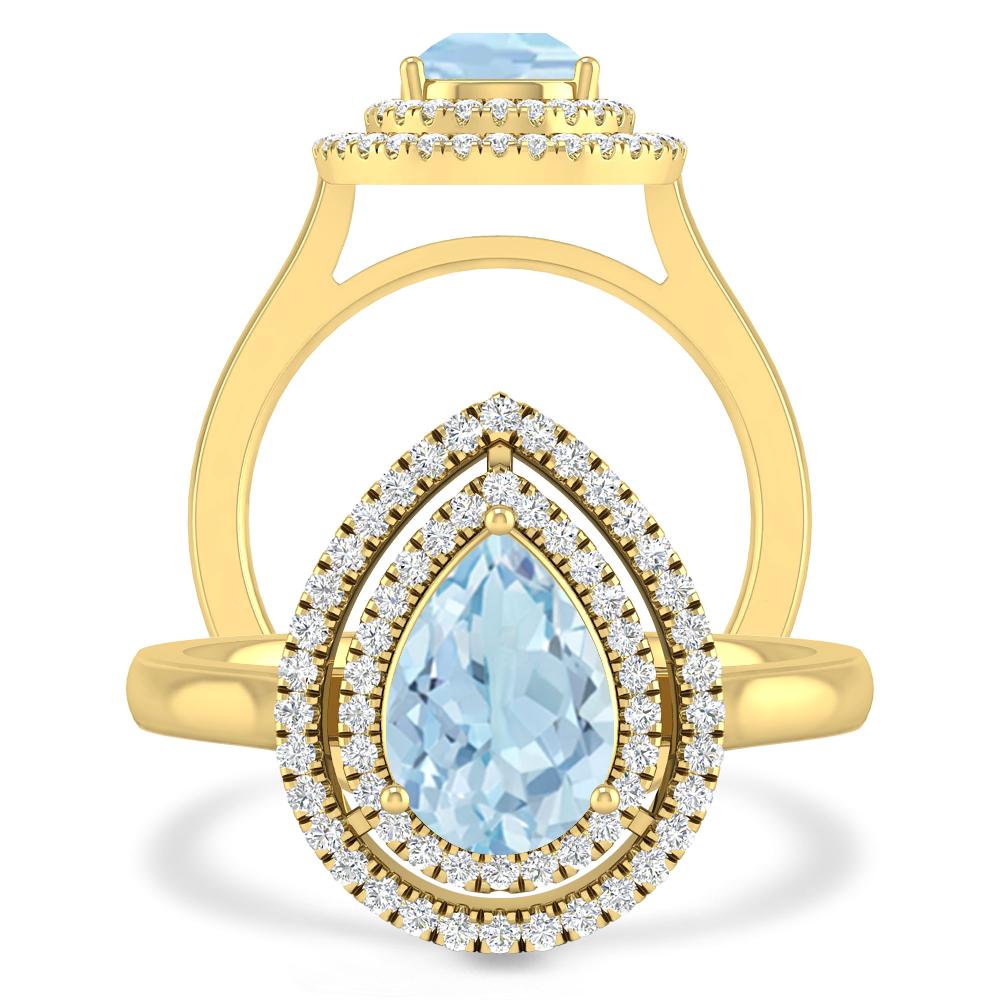 Yellow Gold - Aquamarine