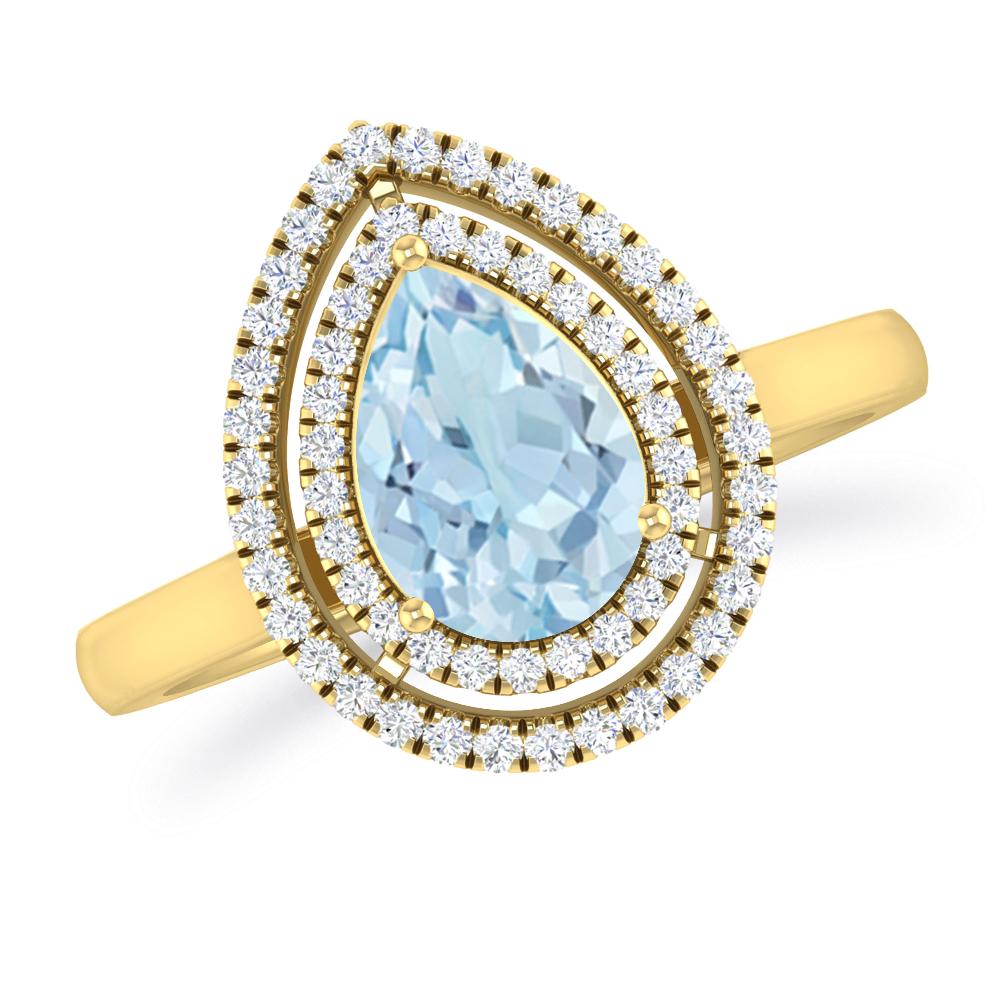 Yellow Gold - Aquamarine