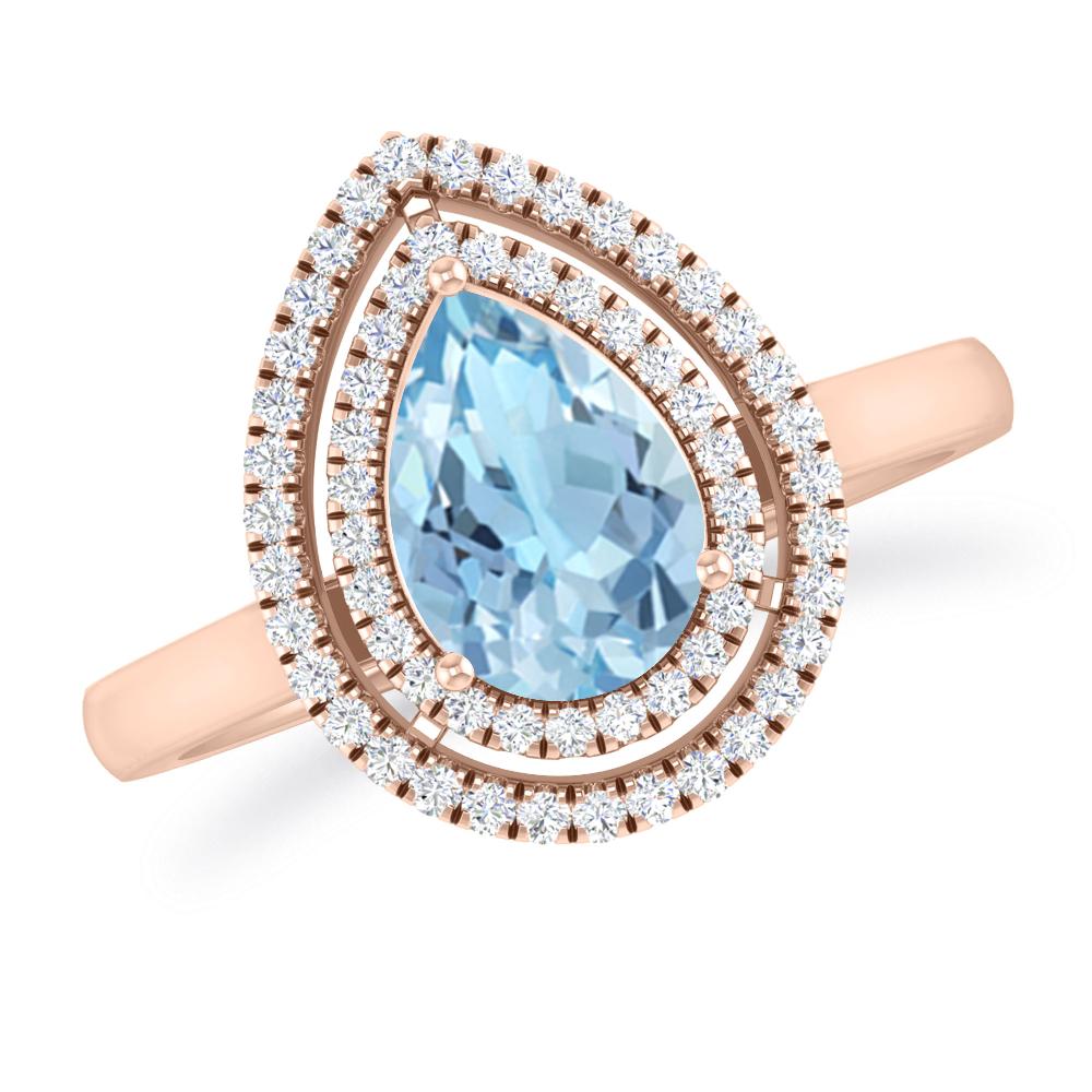 Rose Gold - Aquamarine