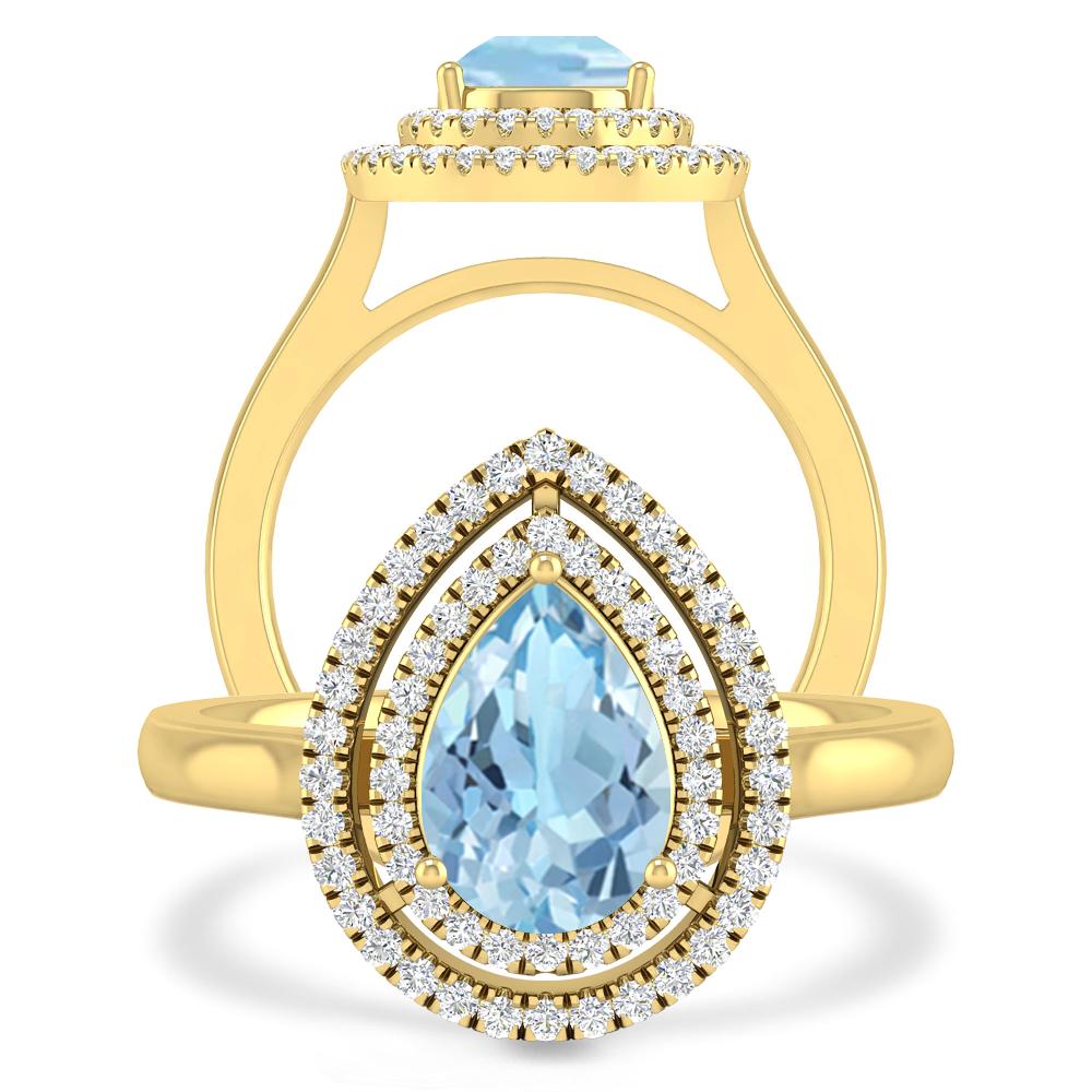 Yellow Gold - Aquamarine