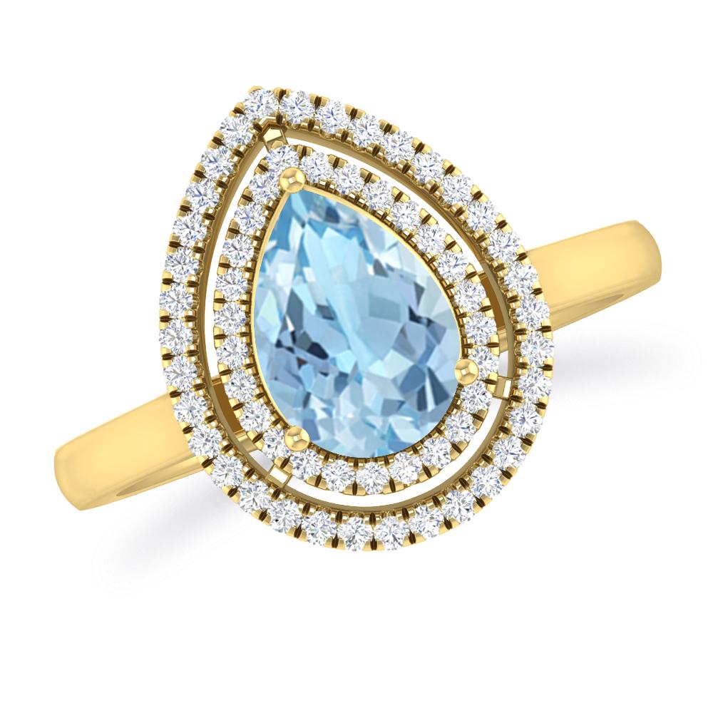 Yellow Gold - Aquamarine