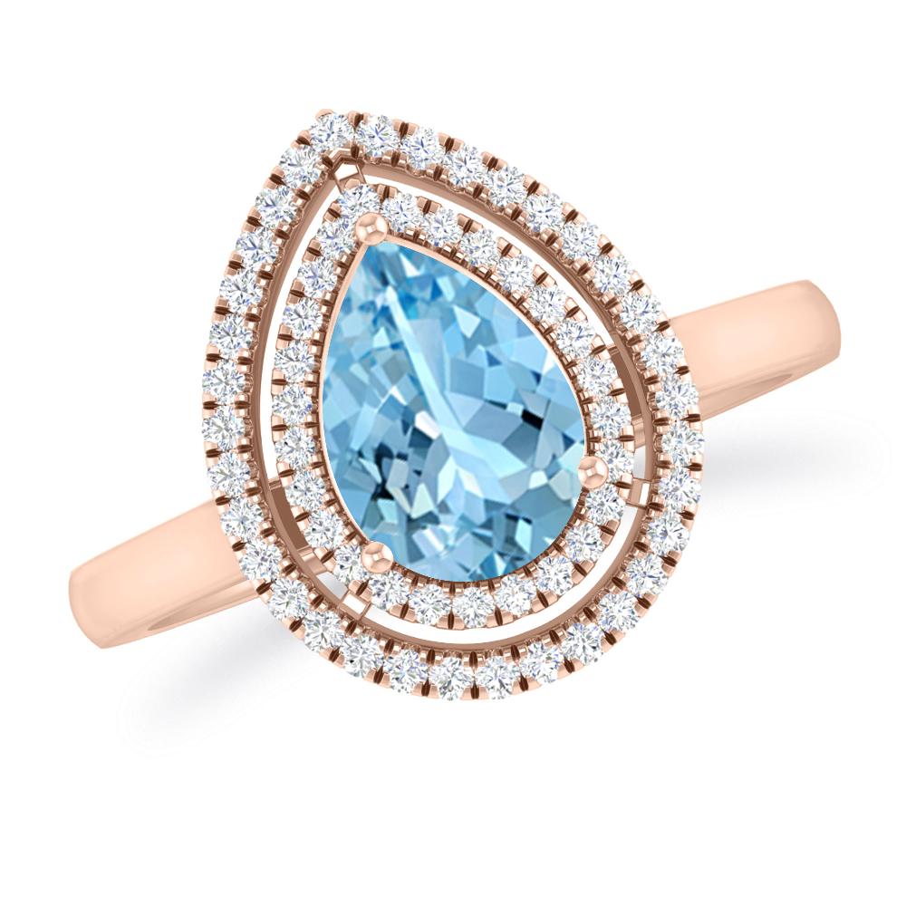 Rose Gold - Aquamarine