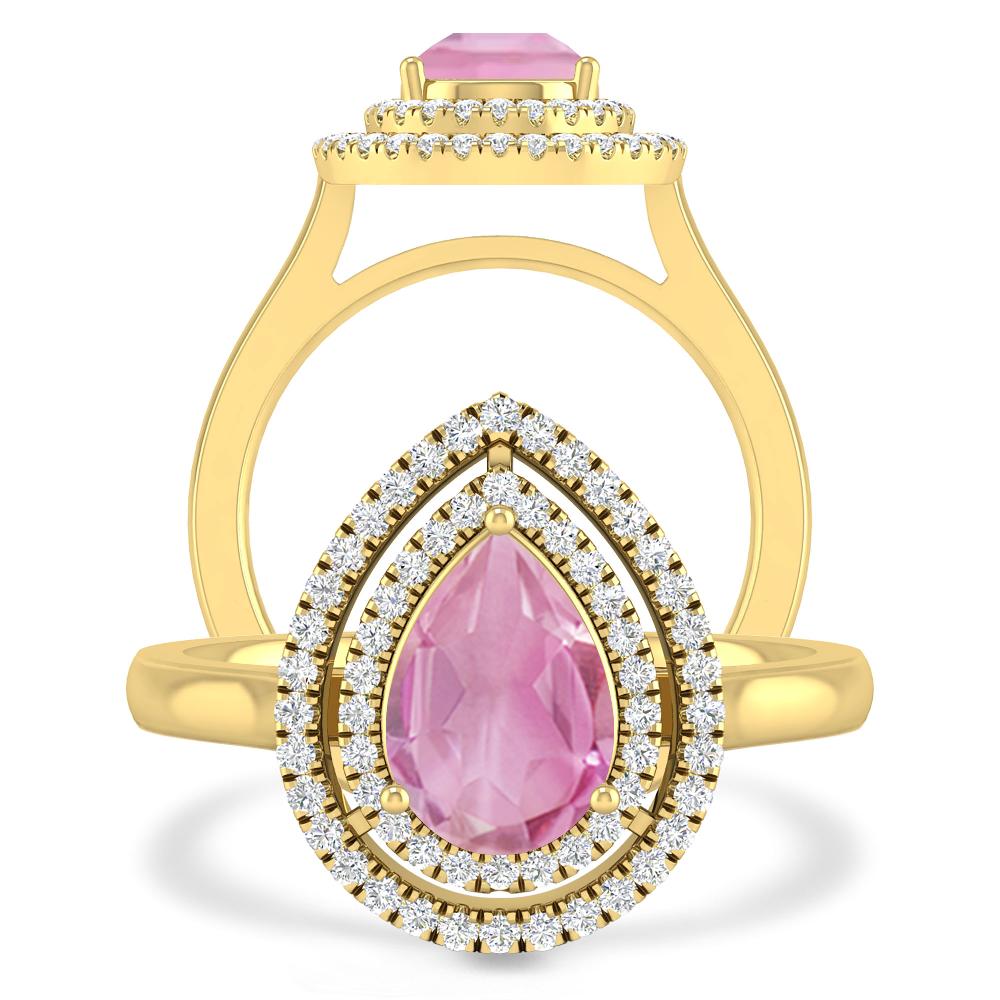 Yellow Gold - Pink Tourmaline