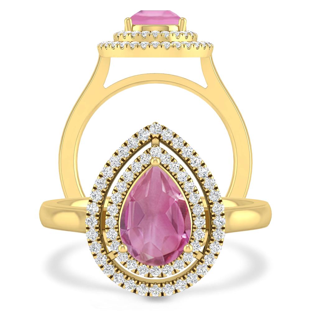 Yellow Gold - Pink Tourmaline