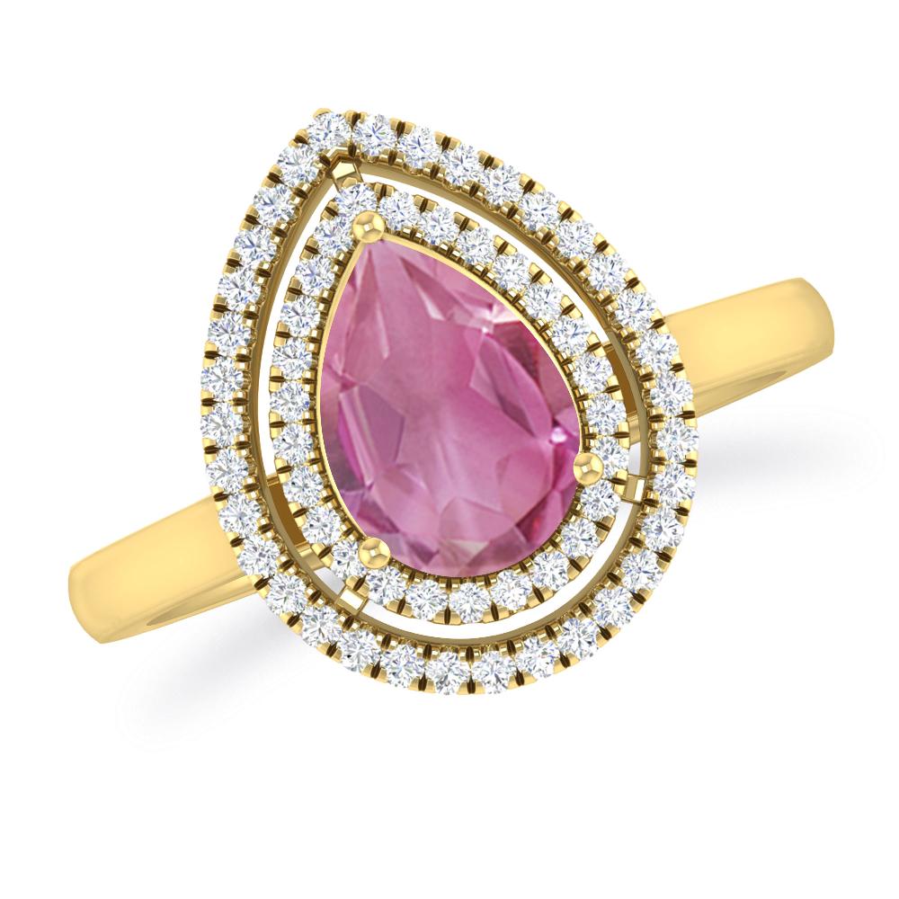 Yellow Gold - Pink Tourmaline