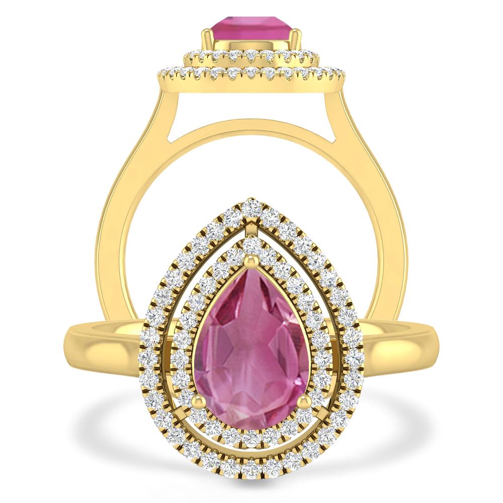 Yellow Gold - Pink Tourmaline