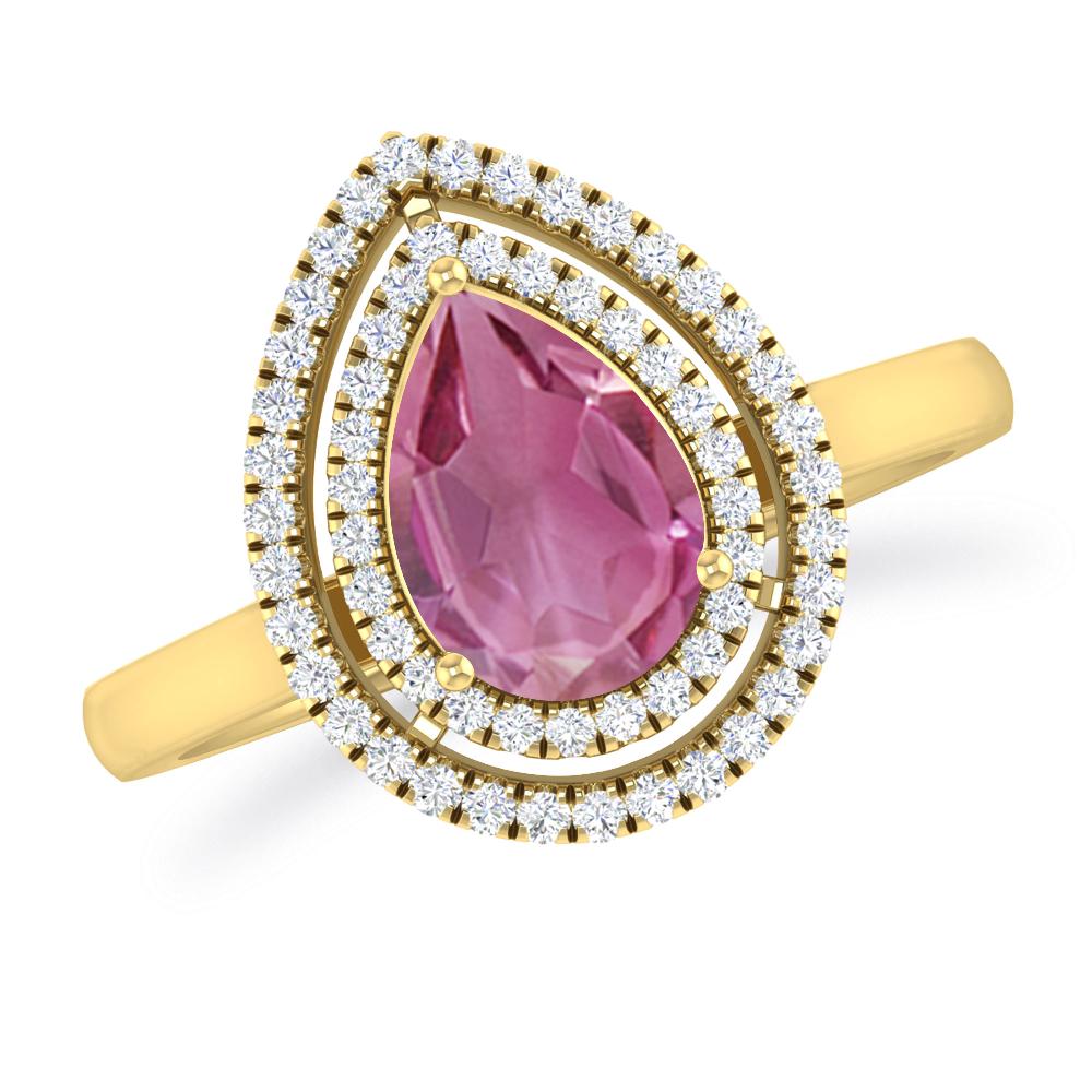 Yellow Gold - Pink Tourmaline