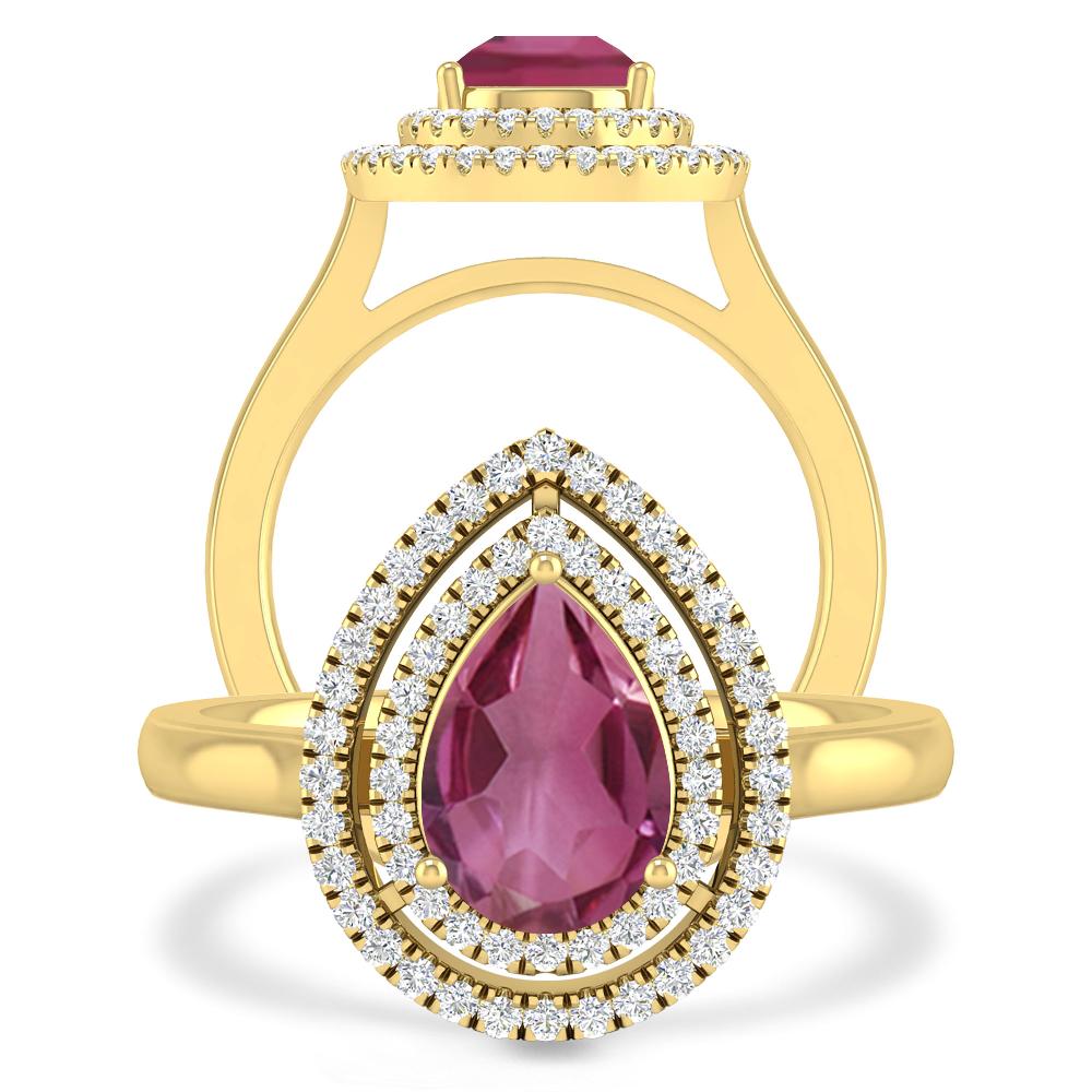 Yellow Gold - Pink Tourmaline