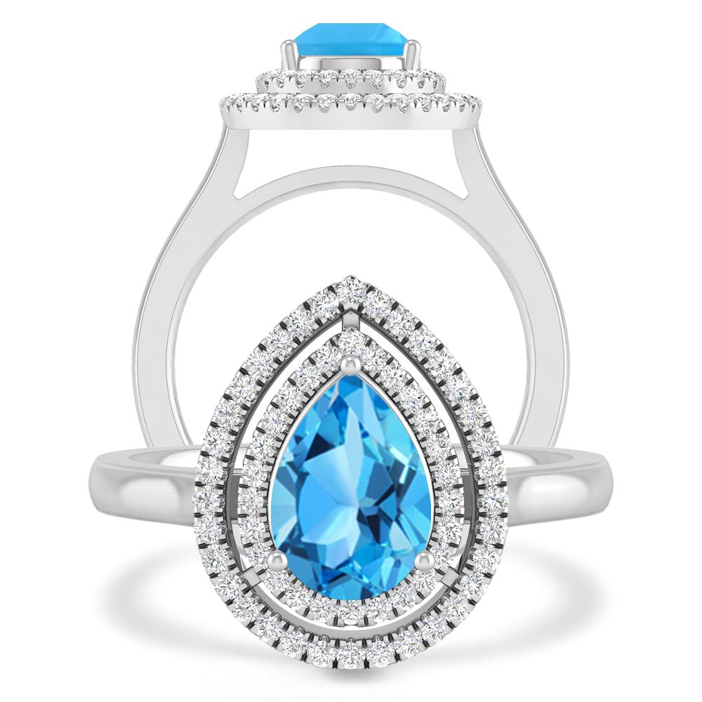 White Gold - Blue Topaz