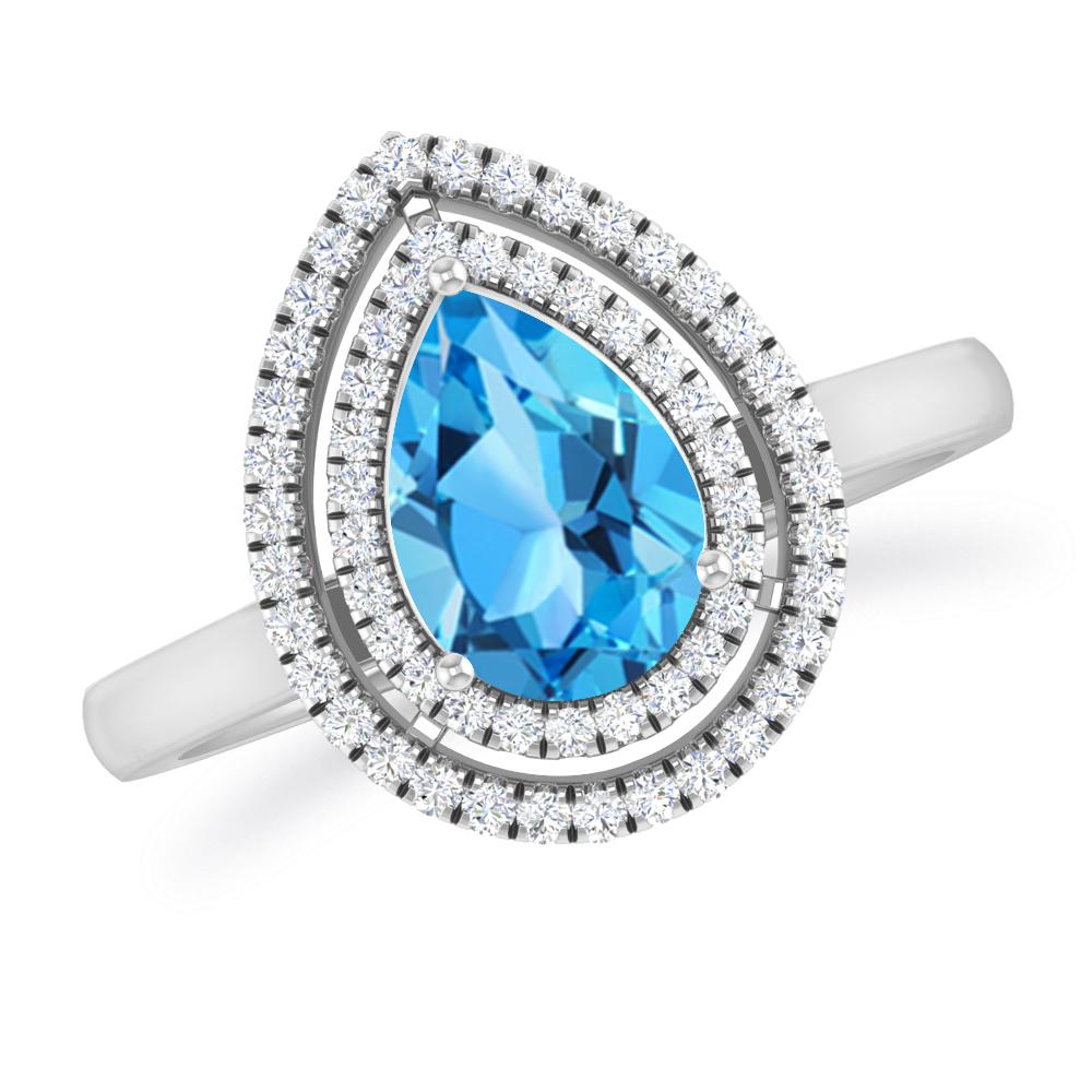 White Gold - Blue Topaz