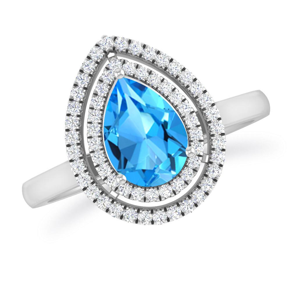 White Gold - Blue Topaz