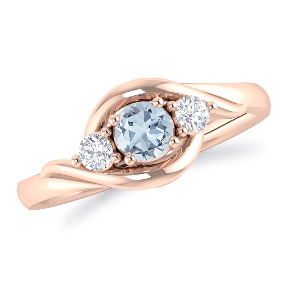 Rose Gold - Aquamarine