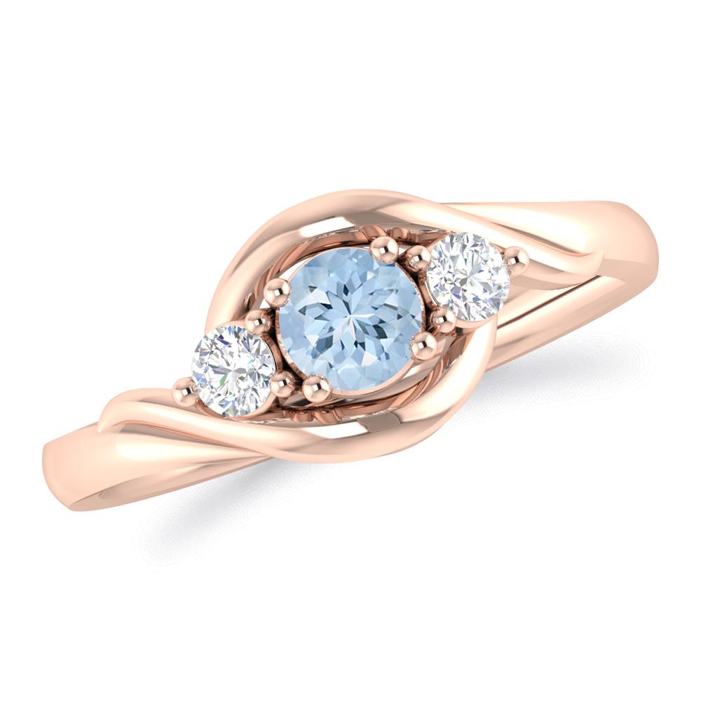 Rose Gold - Aquamarine