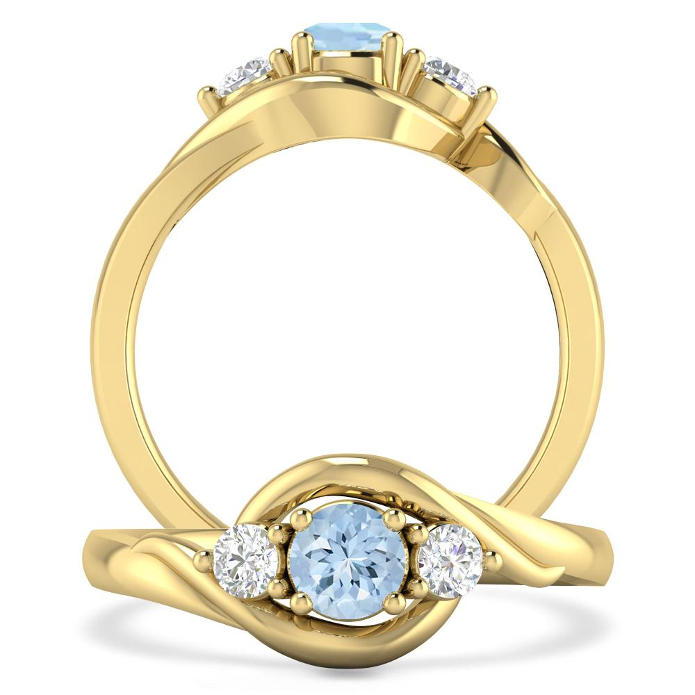 Yellow Gold - Aquamarine