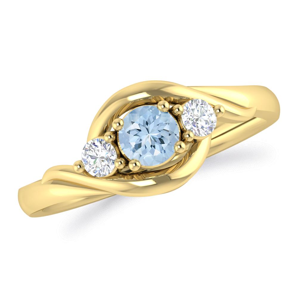 Yellow Gold - Aquamarine