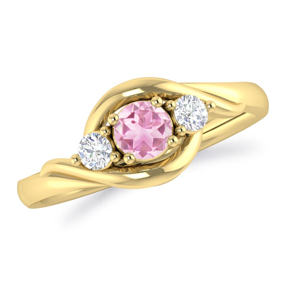 Yellow Gold - Pink Tourmaline