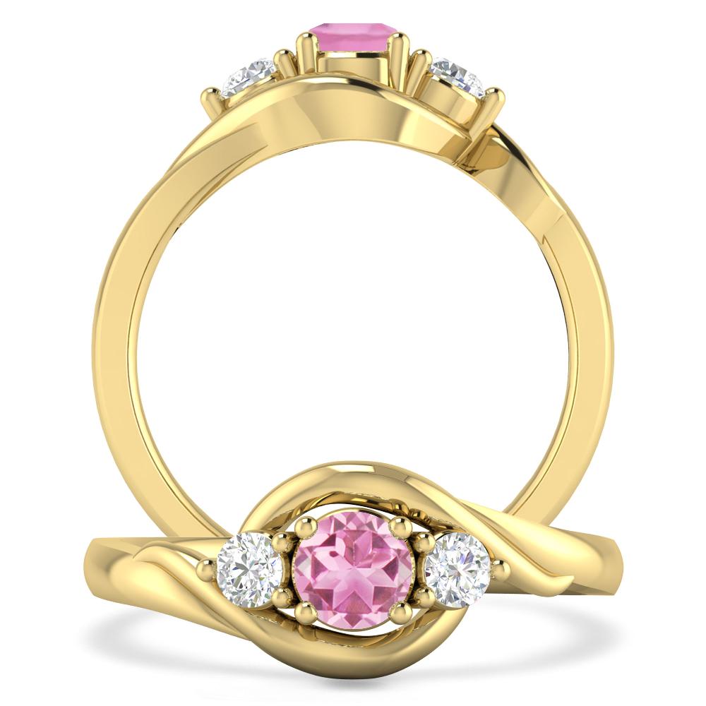 Yellow Gold - Pink Tourmaline