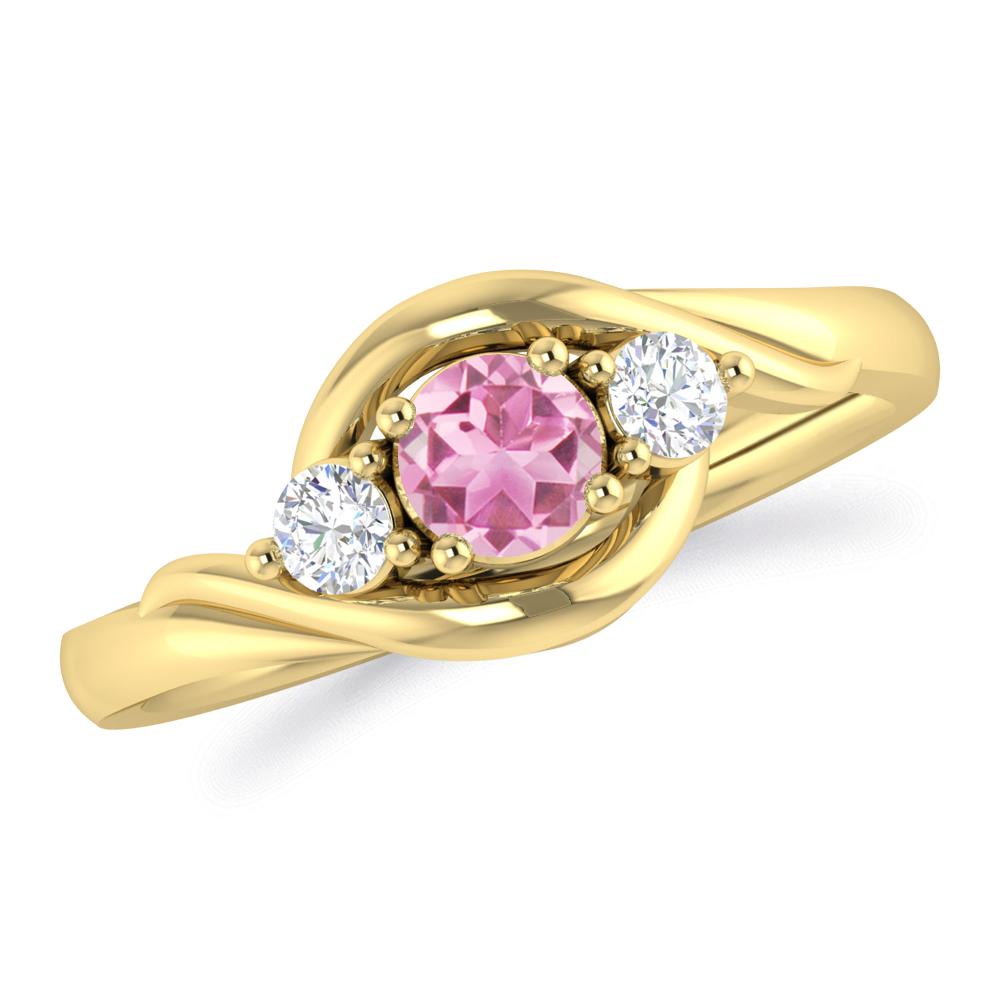 Yellow Gold - Pink Tourmaline