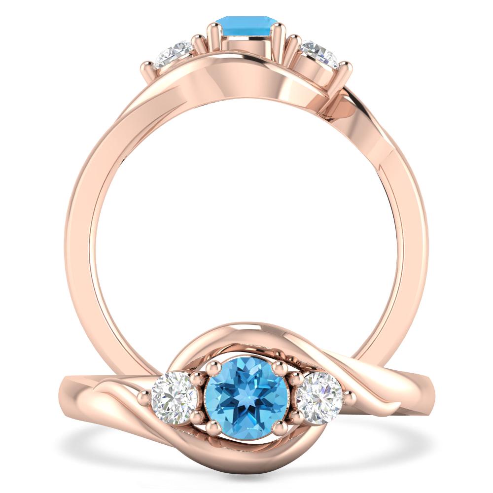 Rose Gold - Blue Topaz