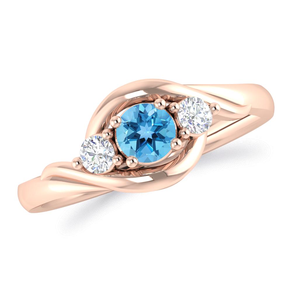 Rose Gold - Blue Topaz