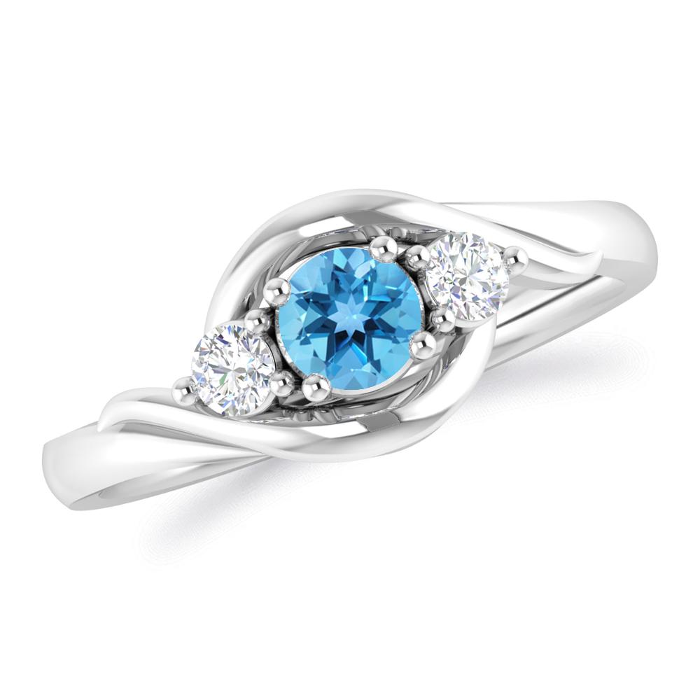 White Gold - Blue Topaz