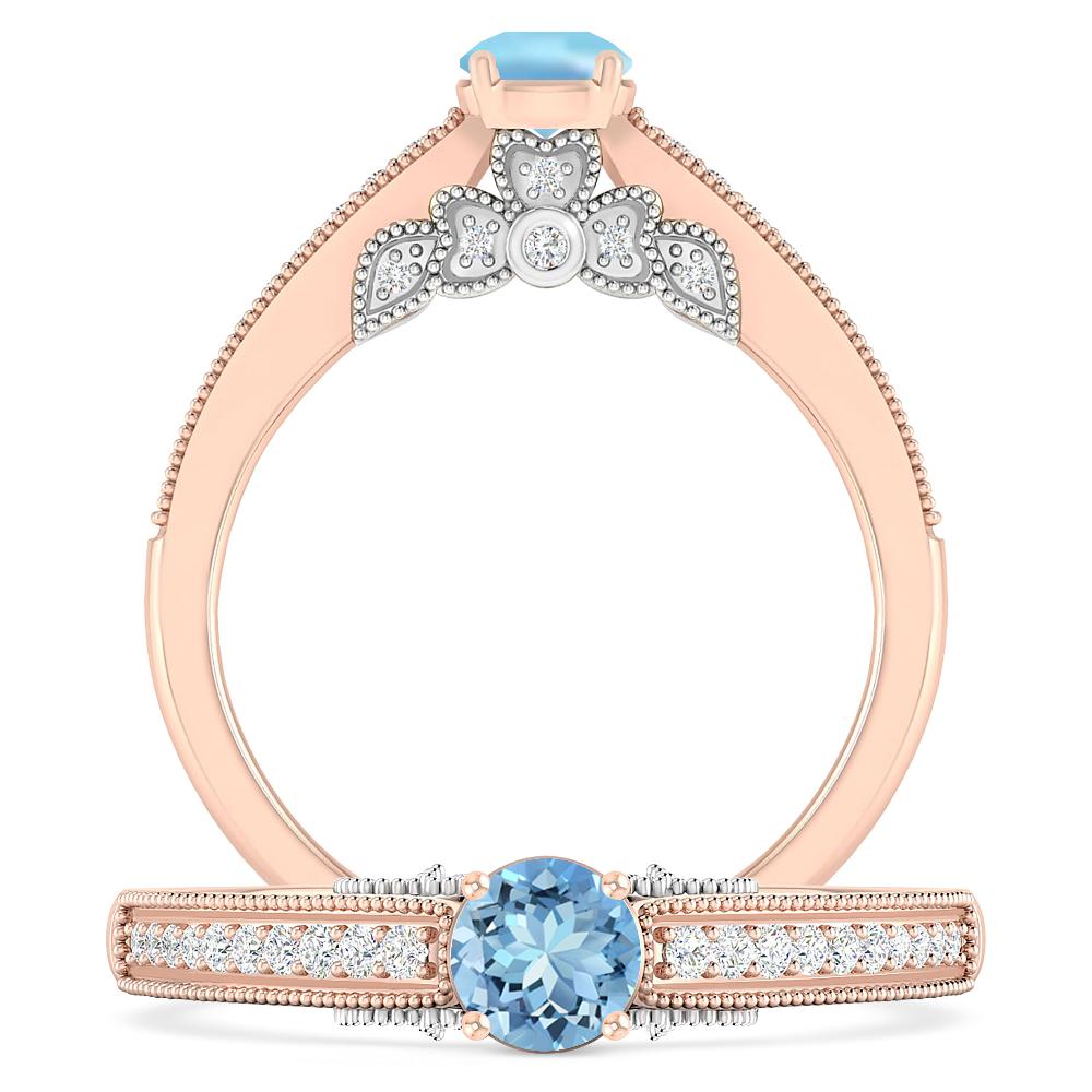 Rose Gold - Aquamarine