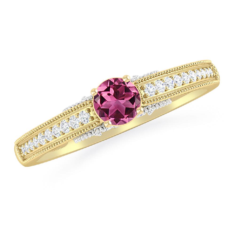 Yellow Gold - Pink Tourmaline