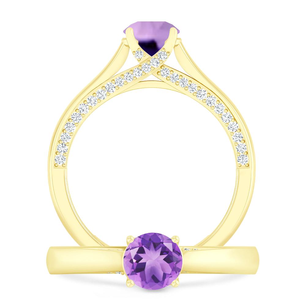 Yellow Gold - Amethyst