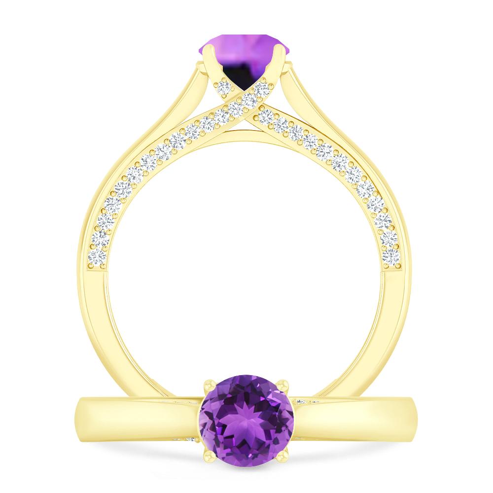 Yellow Gold - Amethyst