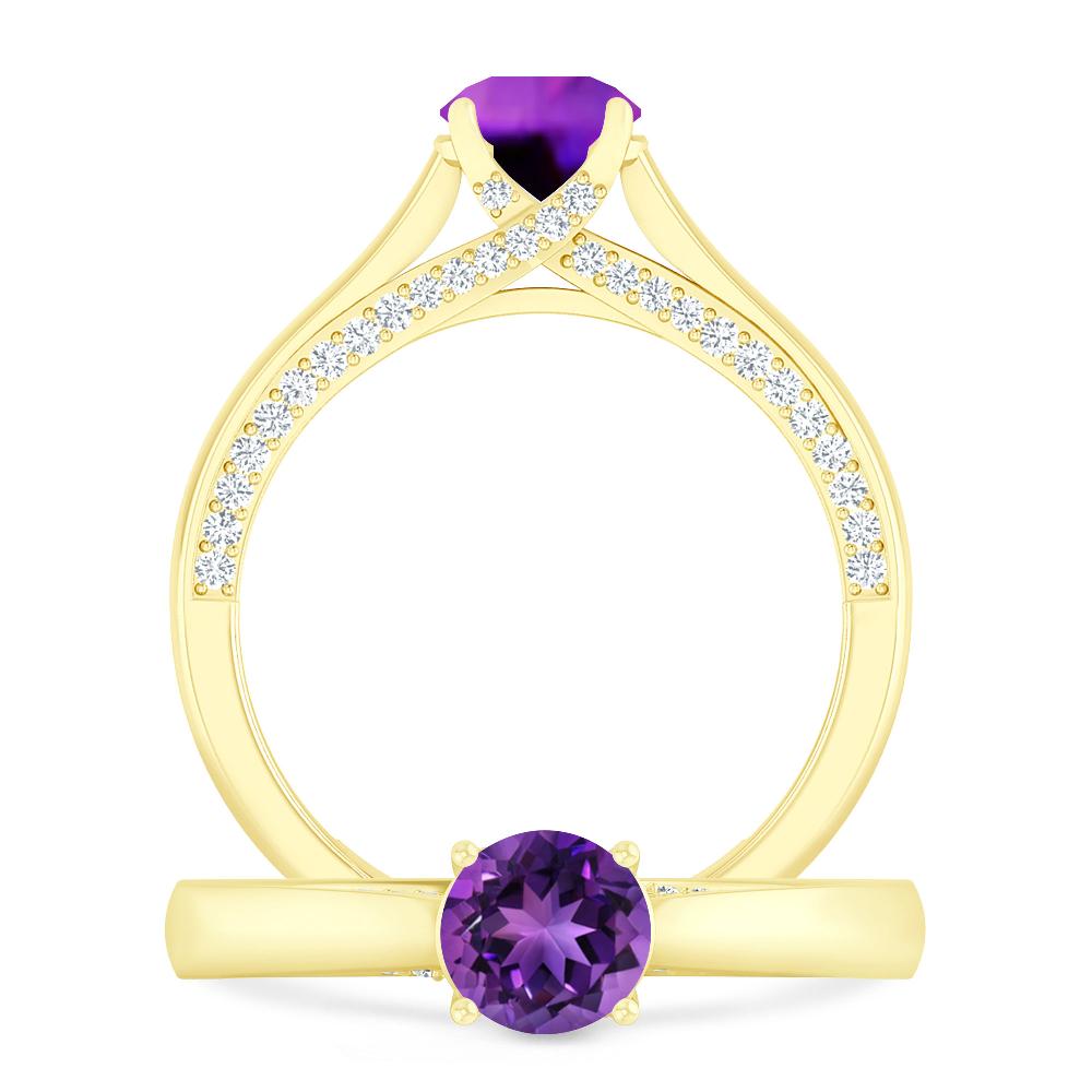 Yellow Gold - Amethyst