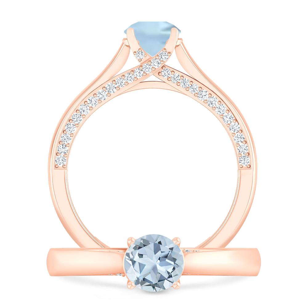 Rose Gold - Aquamarine