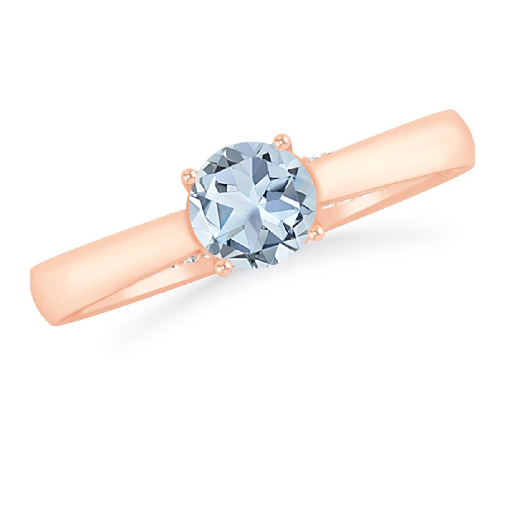 Rose Gold - Aquamarine