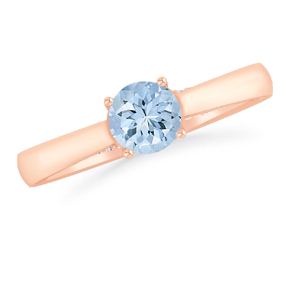 Rose Gold - Aquamarine