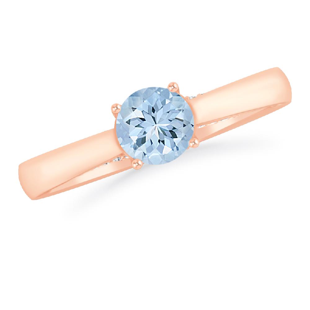Rose Gold - Aquamarine